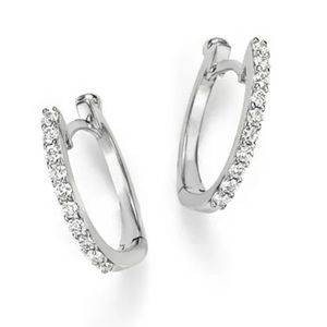 Roberto Coin white gold diamond huggie earrings